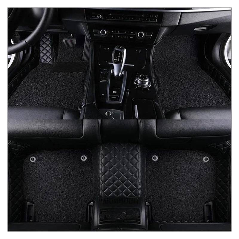 Autoteppich Maßgeschneiderter Doppellagiger Auto-Fußmattenteppich Passend Für Hyundai Für Coupe 2004 2005 2006 Fußmatten-Set Innenausstattung Autofußmatten(Schwarz) von SPLACK