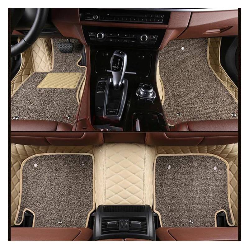 Autoteppich Zweilagige Individuelle 3D-Autofußmatten Für 7er-Reihe Für F01 2008-2015 Fußmattensatz Innenausstattung Autofußmatten(Beige Gray) von SPLACK