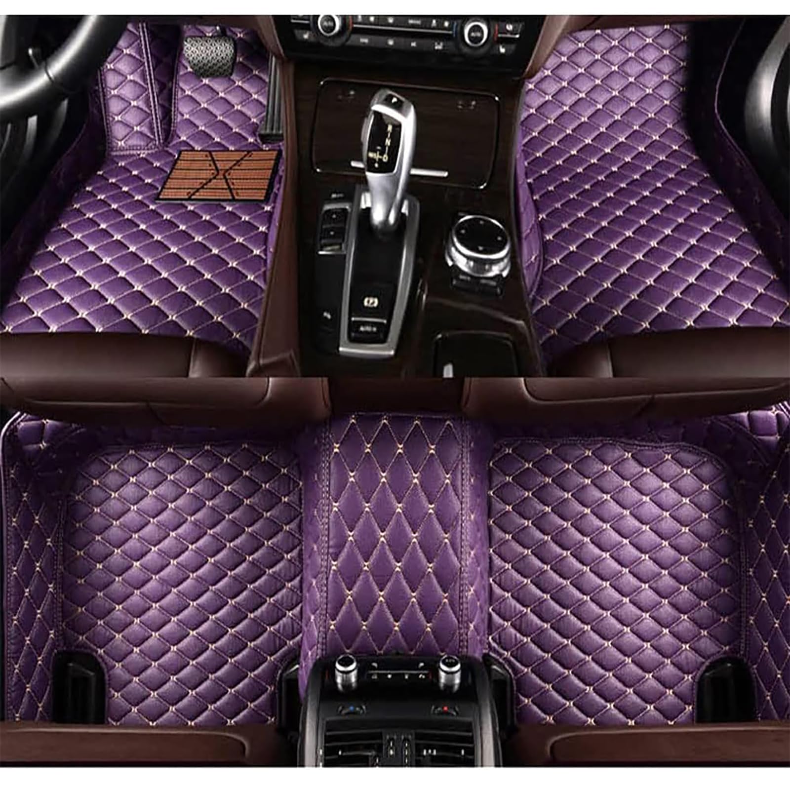4 Stück Custom Auto Fußmatten Aus Leder für Lexus RX450H RX350L RC/F 2007-2020, Kunstleder wasserdichte Antirutsch Abriebfest Fussmatten, Allwetter Passgenau,G/Purple von SPLIUMG