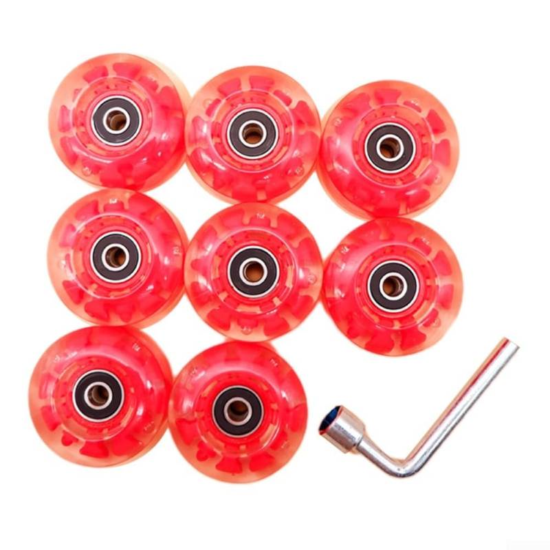 Dazzling Light Up PU für Rollschuh-Räder, 8 Stück, entworfen für optimale Leistung auf Quads und Boards (rot) von SPORTARC