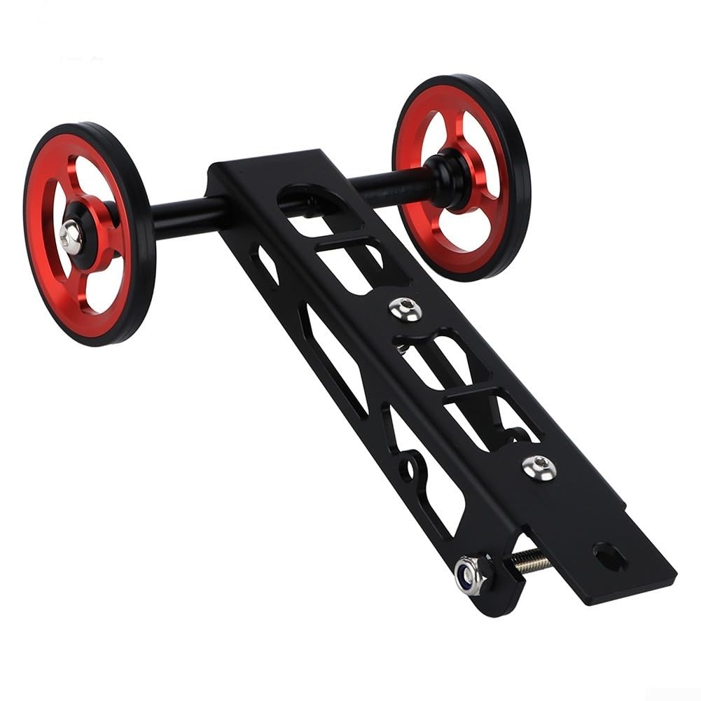 Fahrrad-Heckträger mit Rädern, zusammenklappbar, Aluminiumlegierung, einfaches Rad für Rhine für Birdy 1/2/3 Serie Klapprad (60 mm rot) von SPORTARC