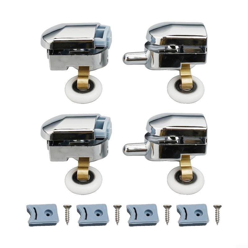 Set mit 4 Rollen für Duschtüren für Doppeldeckel, Zinklegierung, Laufräder für reibungslosen Betrieb von SPORTARC