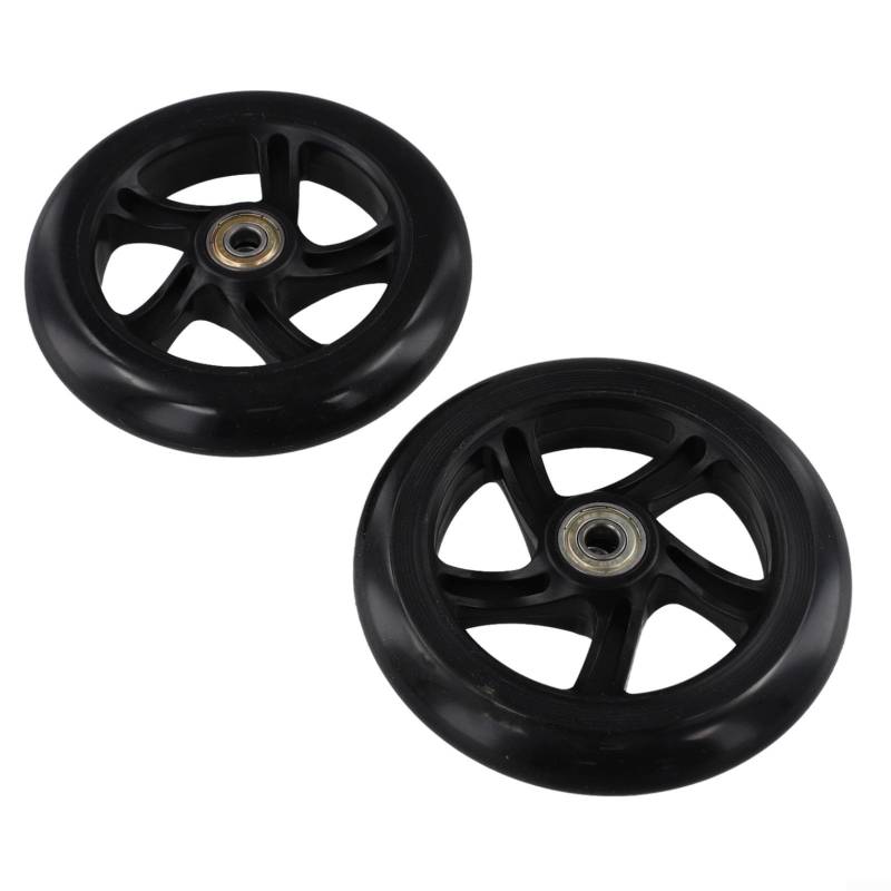 Verschleißfeste Scooter-Räder, 2 PU-Ersatzräder, perfekt für verschiedene Anwendungen geeignet (125 mm x 24 mm, schwarz) von SPORTARC