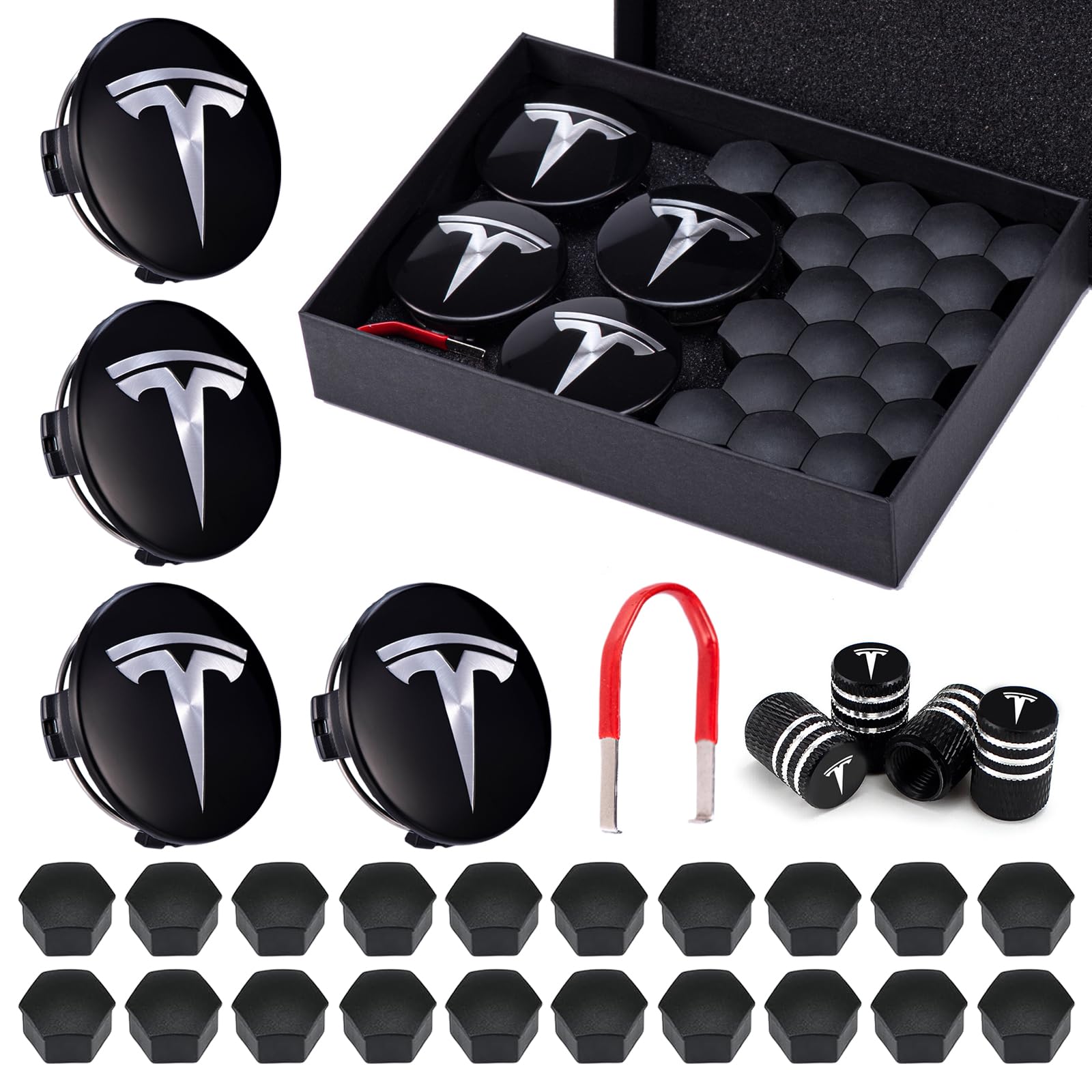 SPORWAY Radkappen-Set für Tesla: Radkappen-Kit Center für Tesla Model 3 Zubehör, Radmuttern Mutter-Abdeckung mit Tesla-Logo für Model Y Model 3 Model X Model S SPORWAY Radkappen-Set für Tesla: Radkappen-Kit Center für Tesla Model 3 Zubehör, Radmuttern Mutter-Abdeckung mit Tesla-Logo für Model Y Model 3 Model X Model S von SPORWAY