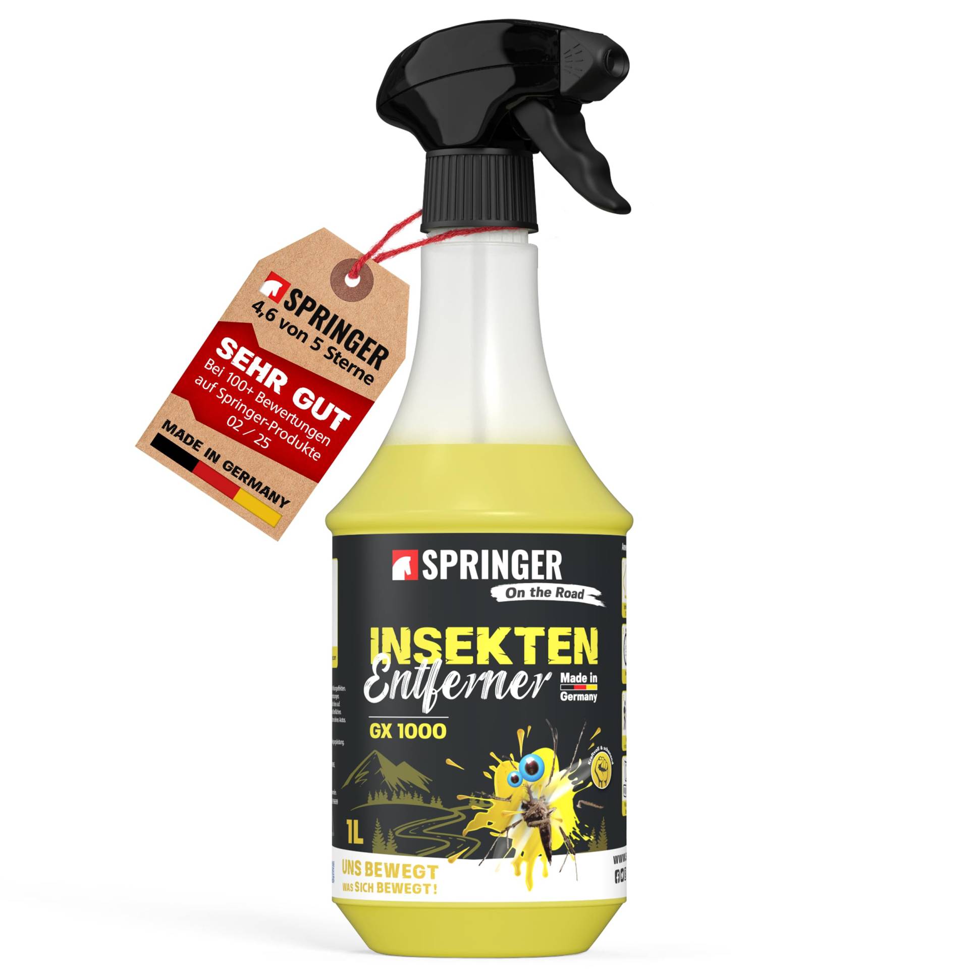 SPRINGER GX1000 - - Insektenentferner 1L - - Made in Germany - - Schonende Rezeptur - - Tiefenwirksame Formel - - Insekten-Reiniger für hartnäckige & angetrocknete Insektenreste SPRINGER GX1000 - - Insektenentferner 1L - - Made in Germany - - Schonende Rezeptur - - Tiefenwirksame Formel - - Insekten-Reiniger für hartnäckige & angetrocknete Insektenreste von SPRINGER