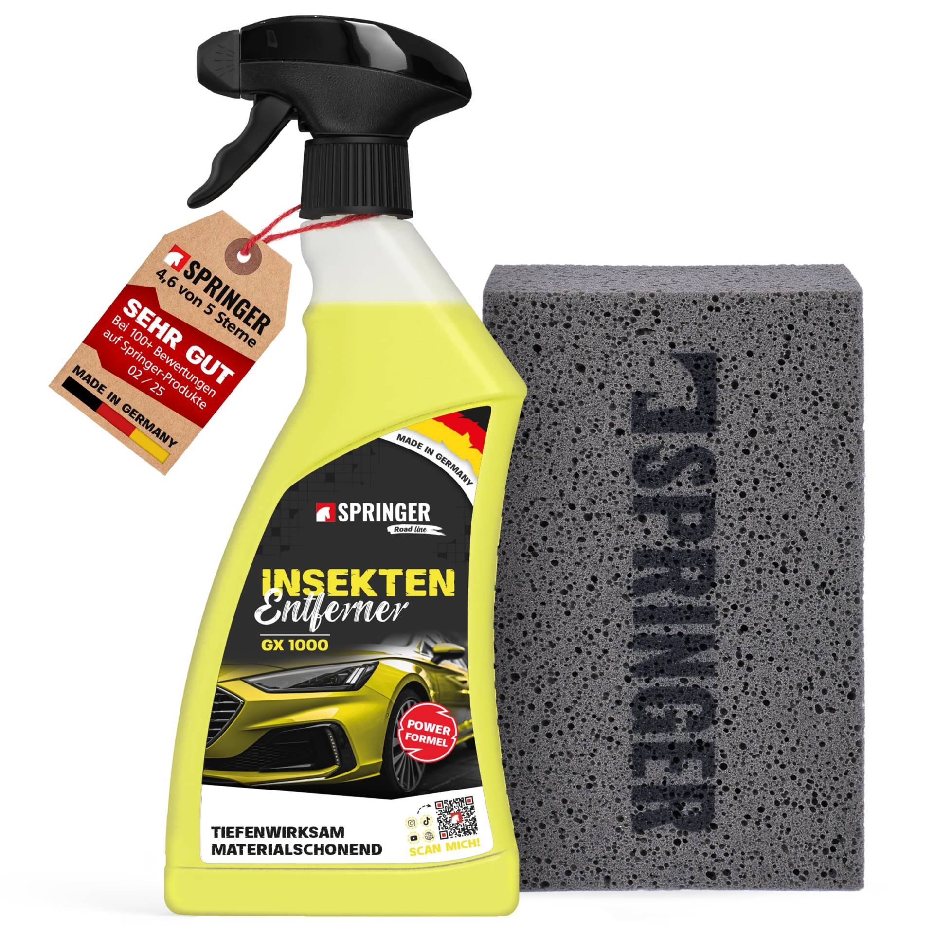 SPRINGER GX1000 - - Insektenentferner 750 ml + Schwamm - - Made in Germany - - Schonende Rezeptur - - Tiefenwirksame Formel - - Insekten-Reiniger für hartnäckige & angetrocknete Insektenreste SPRINGER GX1000 - - Insektenentferner 750 ml + Schwamm - - Made in Germany - - Schonende Rezeptur - - Tiefenwirksame Formel - - Insekten-Reiniger für hartnäckige & angetrocknete Insektenreste von SPRINGER