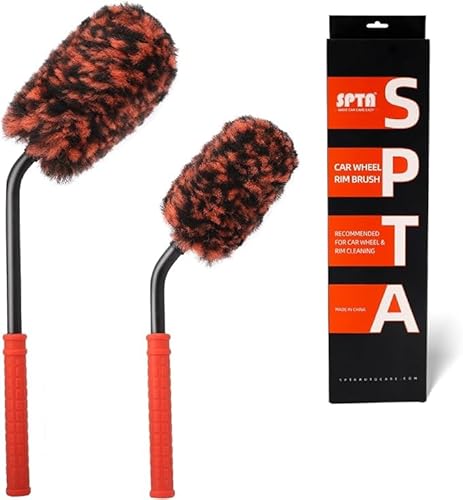 SPTA Profi Autofelgenbürste, 2-teiliges Set abgewinkelter Felgenbürste Kit, Auto Reinigungsset Synthetische Wolle zur Entfernung von hartnäckigen und schwer zugänglichen Verschmutzungen SPTA Profi Autofelgenbürste, 2-teiliges Set abgewinkelter Felgenbürste Kit, Auto Reinigungsset Synthetische Wolle zur Entfernung von hartnäckigen und schwer zugänglichen Verschmutzungen von SPTA