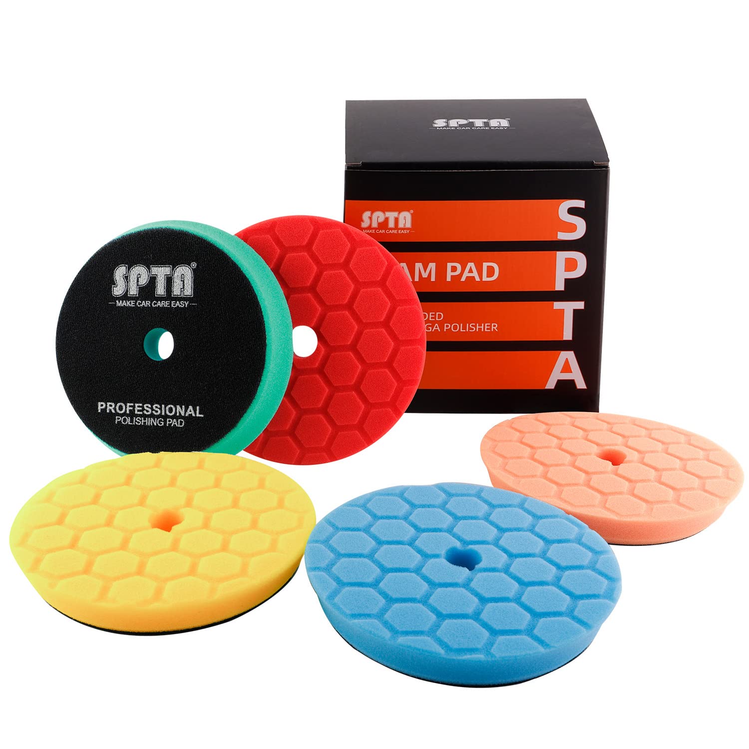 SPTA 150mm Polierpad Hex-Logic Polierschwämme Wachs Schwämme Auto Polierschwamm Polierpad Polieren Pad Schwamm Polierschaum Set für Exzenter Poliermaschine Schleifmaschine SPTA 150mm Polierpad Hex-Logic Polierschwämme Wachs Schwämme Auto Polierschwamm Polierpad Polieren Pad Schwamm Polierschaum Set für Exzenter Poliermaschine Schleifmaschine von SPTA
