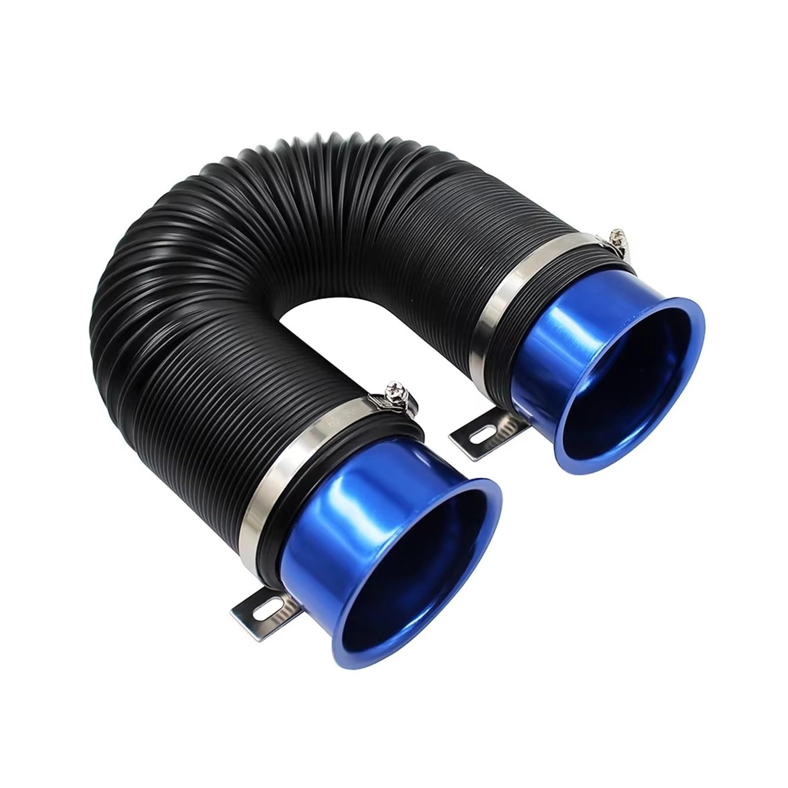 Auto Ansaugrohr Universal 1M Flexible Auto Motor Kaltluft Ansaugschlauch Einlassführung Zufuhrrohr Rohr Mit Stecker & Bracket Lufteinlass Schlauch(Full Set Blue) von SPUFKGE