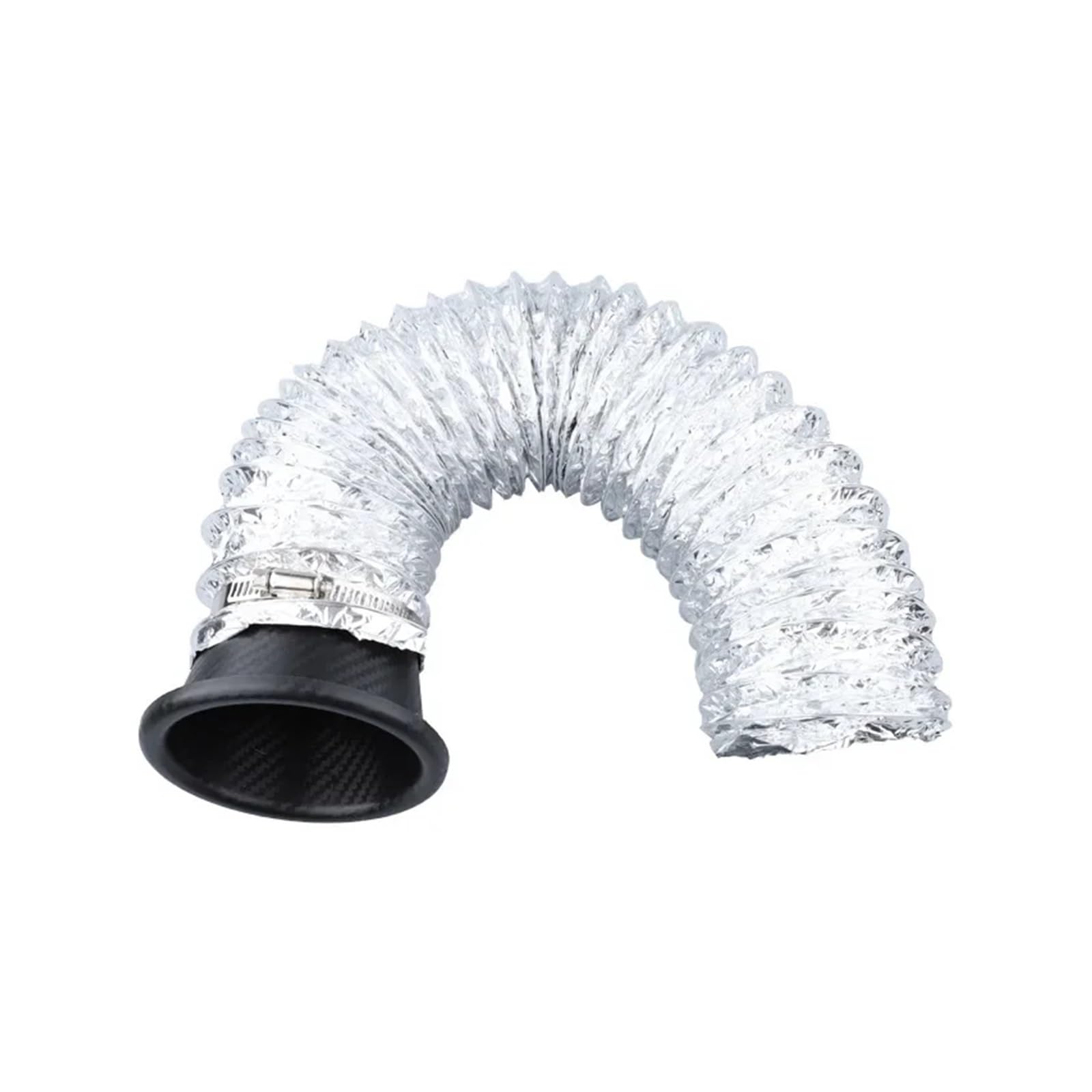 Auto Ansaugrohr Universal Auto Front Stoßstange Einlass Luft Turbo Luftansaugrohr Kit ABS Turbine Einlass Kit Rohr Luft Trichter Carbon Faser Look Lufteinlass Schlauch(Round) von SPUFKGE
