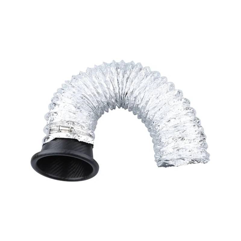 Auto Ansaugrohr Universal Auto Front Stoßstange Einlass Luft Turbo Luftansaugrohr Kit ABS Turbine Einlass Kit Rohr Luft Trichter Carbon Faser Look Lufteinlass Schlauch(Round) von SPUFKGE