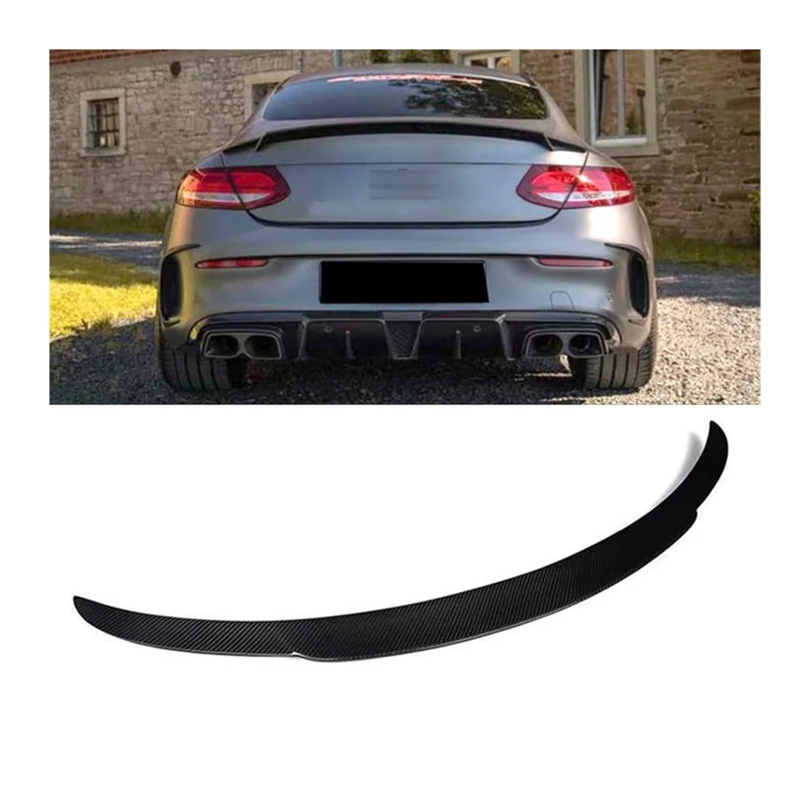 Auto Heckspoilerflügel Carbon Fiber Spoiler Für Benz W205 C260 C43 C63 Coupe AMG Hinten Ducktail Flügel C-klasse 4 2 Tür Stamm Zubehör Spoiler(2 Door Brabus) von SPUFKGE