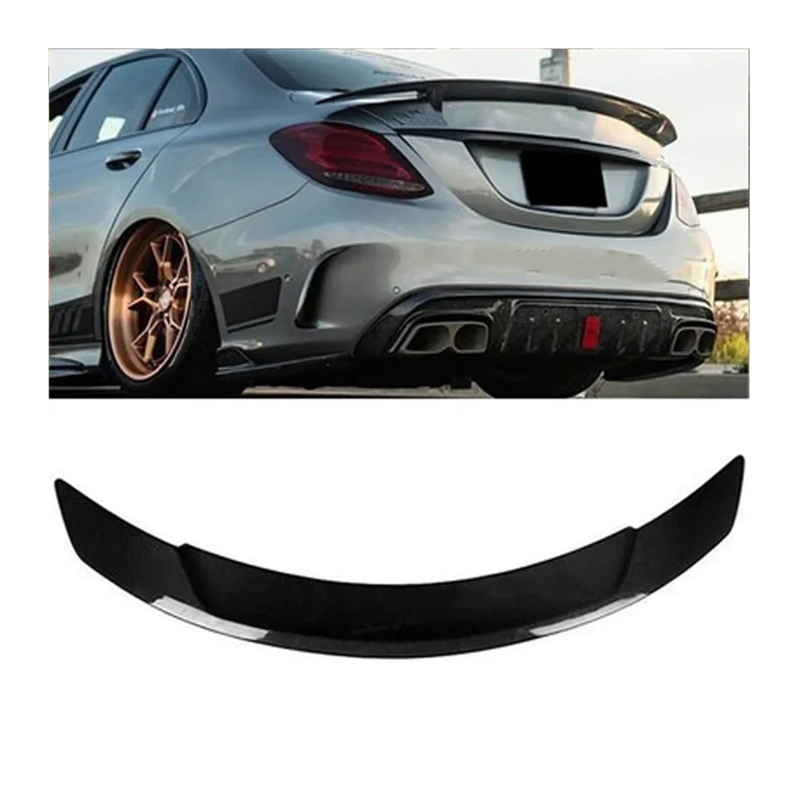 Auto Heckspoilerflügel Carbon Fiber Spoiler Für Benz W205 C260 C43 C63 Coupe AMG Hinten Ducktail Flügel C-klasse 4 2 Tür Stamm Zubehör Spoiler(4 Door RT) von SPUFKGE