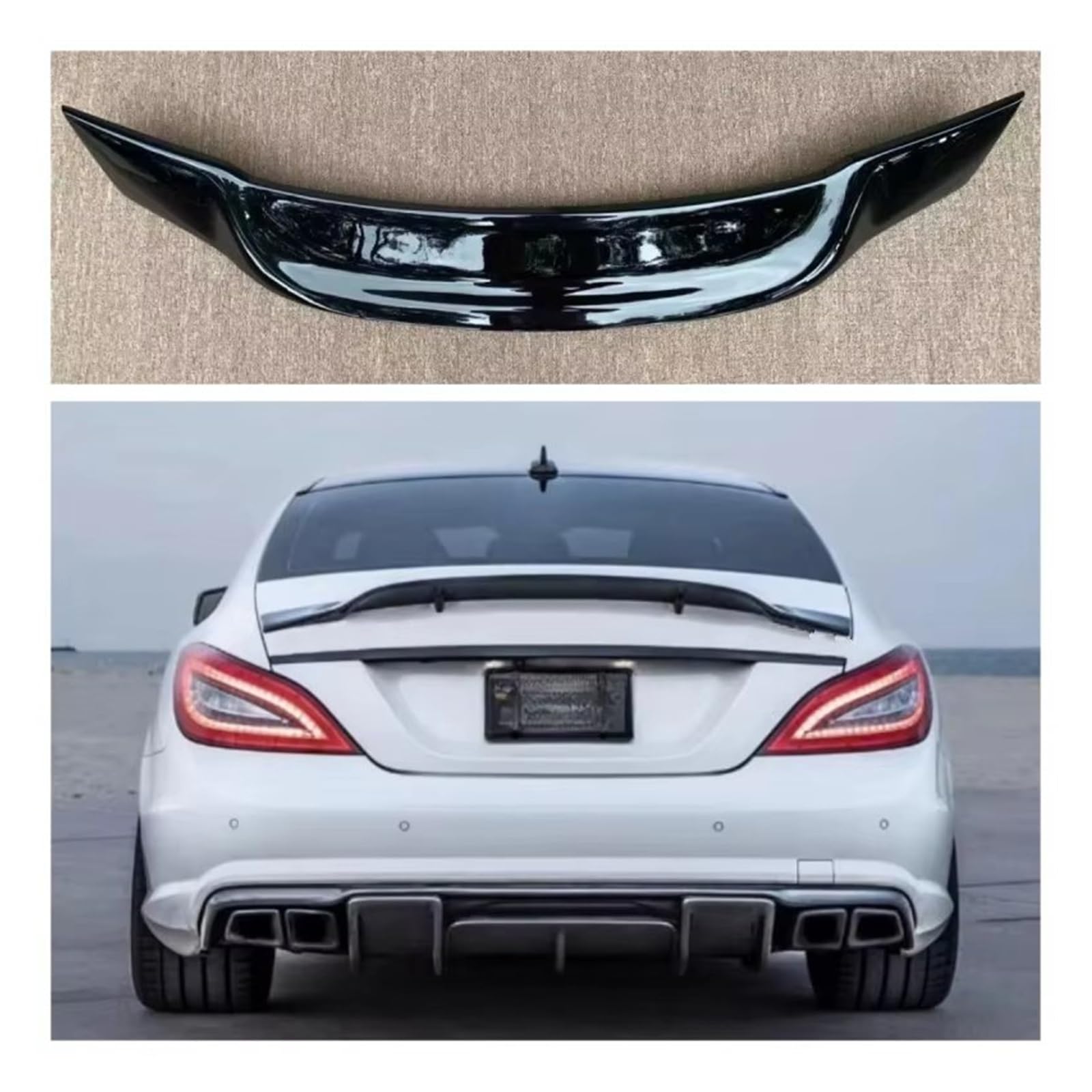 Auto Heckspoilerflügel Für Benz 2012-2018 CLS Klasse CLS350 CLS400 CLS450 CLS500 CLS63 W218 Hinten Stamm Lip Spoiler R Stil Carbon Faser Spoiler Spoiler(Kohlefaser) von SPUFKGE