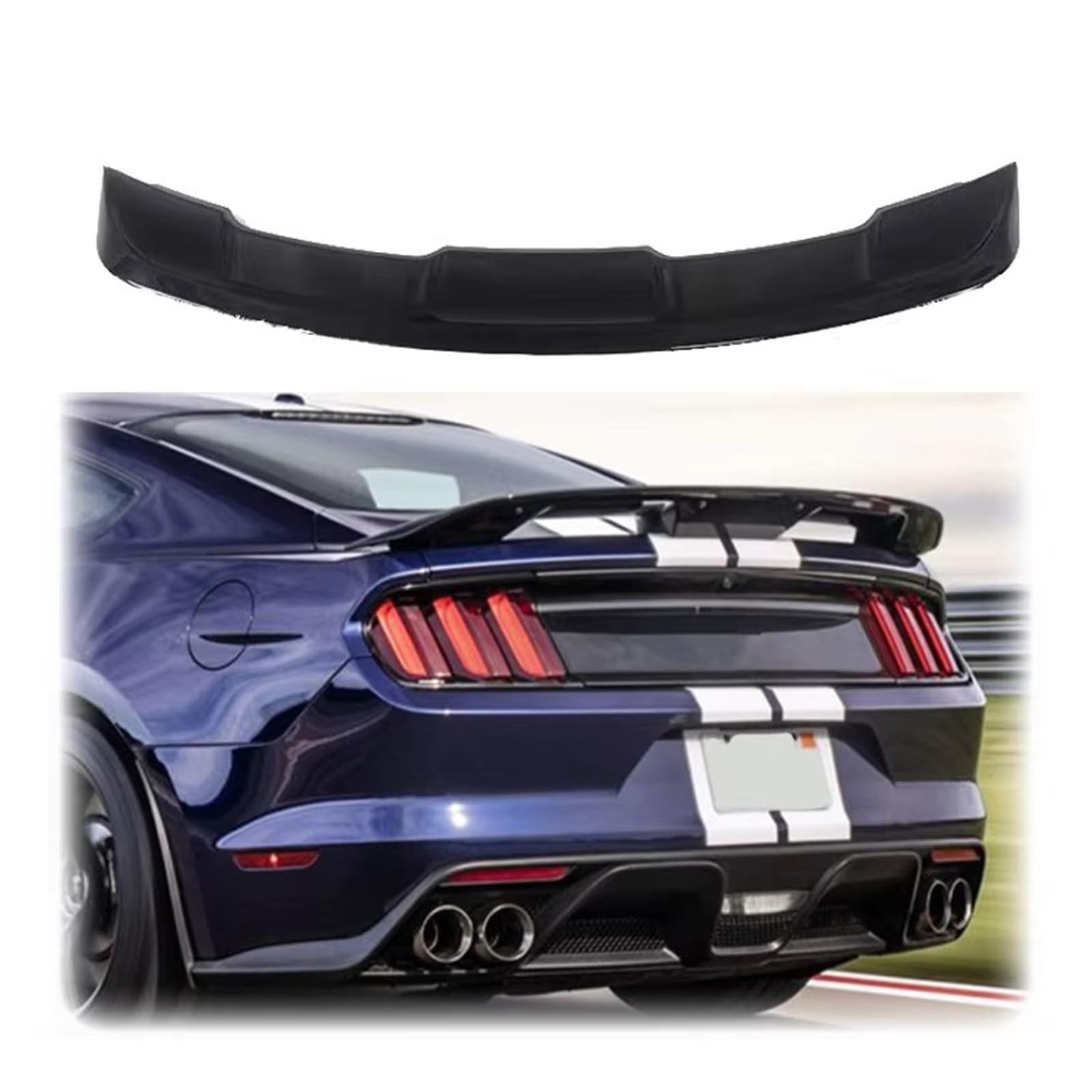 Auto Heckspoilerflügel Für Mustang Spoiler GT500 2015–2022 ABS-Material Heckspoiler Von Glossy Black DIY Carbon Fiber Spoiler(No Paint) von SPUFKGE