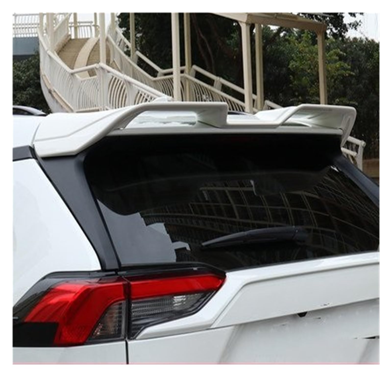 Auto Heckspoilerflügel Für RAV4 Für RAV 4 2019 2020 ABS Kunststoff Unpaint Außen Heckspoiler Schwanz Trunk Boot Flügel Dekoration Auto Styling Spoiler(Ivory) von SPUFKGE