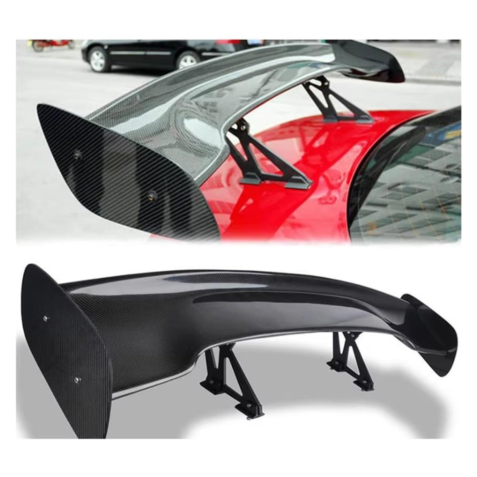 Auto Heckspoilerflügel GT Stil Für Civic Spoiler 4 Tür 2006 2007 2008-2020 2021 Außenfarbe Hinten Flügel Stamm Lip Spoiler Dekoration Spoiler(ABS Carbon Color) von SPUFKGE