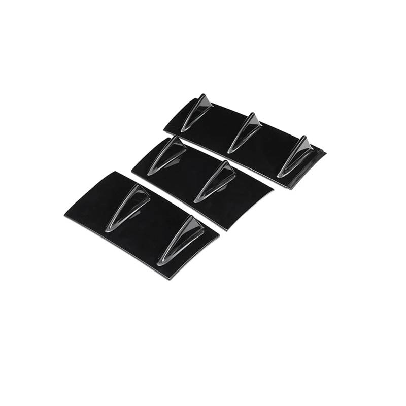 Auto Heckspoilerflügel Spoiler General Shark Fin Dreiteilige Auto-Heckstoßstangenlippe 7-Fin-Diffusor Für A4 B8 A6 Spoiler(Glossy Black) von SPUFKGE
