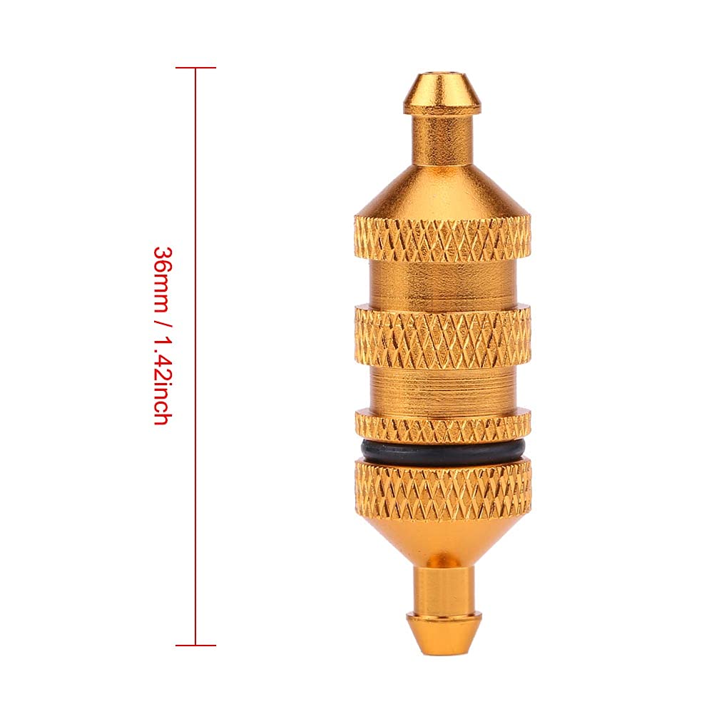 Hochwertiger Aluminiumlegierung RC -Kraftstofffilter, Leicht zu Zerlegen und zu Installieren, Ideal für RC 1: 8/1:10 Modellautos, für -Enthusiasten, Gold/Blau/Lila (GOLD) von SPYMINNPOO