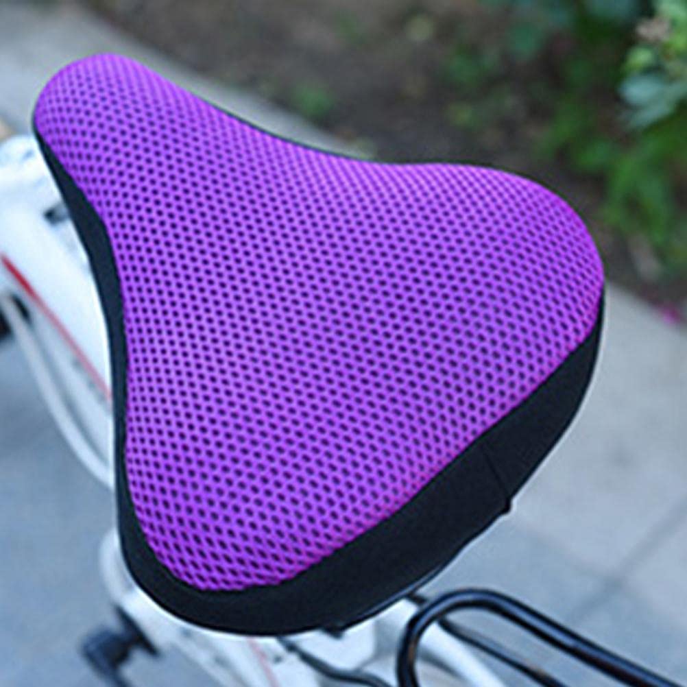 SPYMINNPOO Fahrradsattelbezug, Atmungsaktiver Gepolsterter Sitzbezug Bequemer Sitzbezug für Fahrradzubehör (Purple) von SPYMINNPOO
