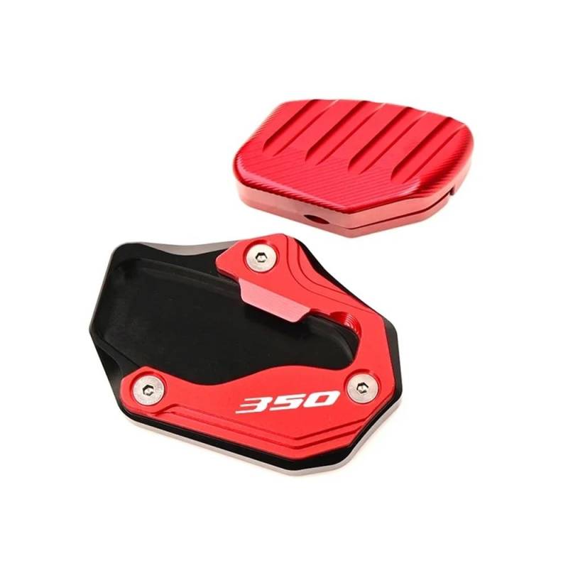 Vergrößern Erweiterung Teile 2024 Für Forza350 Für NSS350 Für Forza 350 350 Motorrad CNC Ständer Seite Stehen Verlängerung Enlarger Pad Seite Hilfs Halterung(Red) von SPeesy