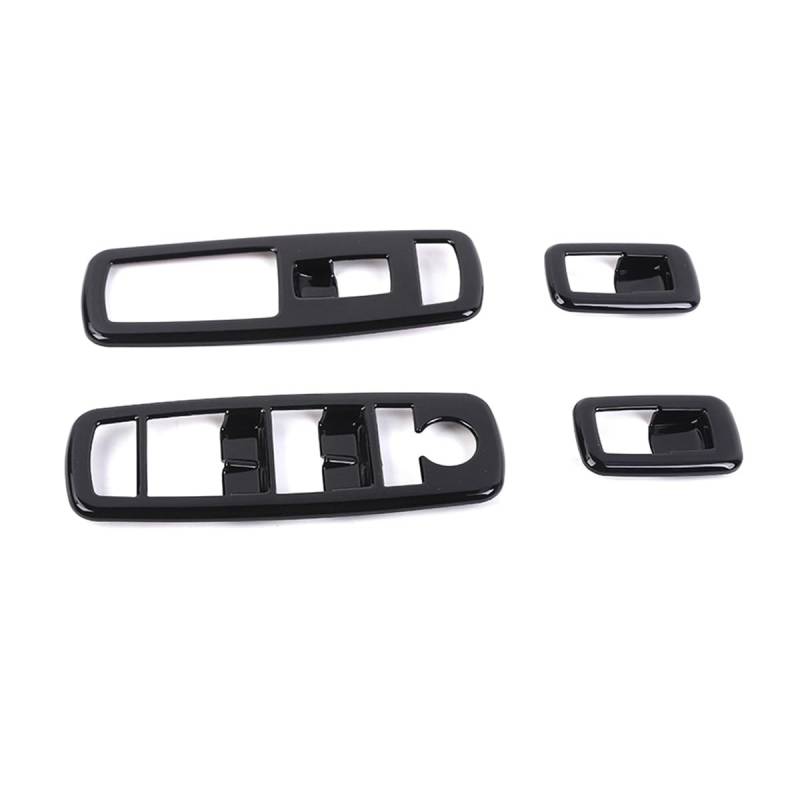 Zentrale Dashboard Dekoration 4-teilige Schwarze Abdeckung Die Innere Fensterheber-Verkleidung Des Autoschalterfelds Für Dodge Für RAM 2010-2017 Für Charger Für Durango 2011-2021 Auto Zubehör Innenrau von SQIFBA