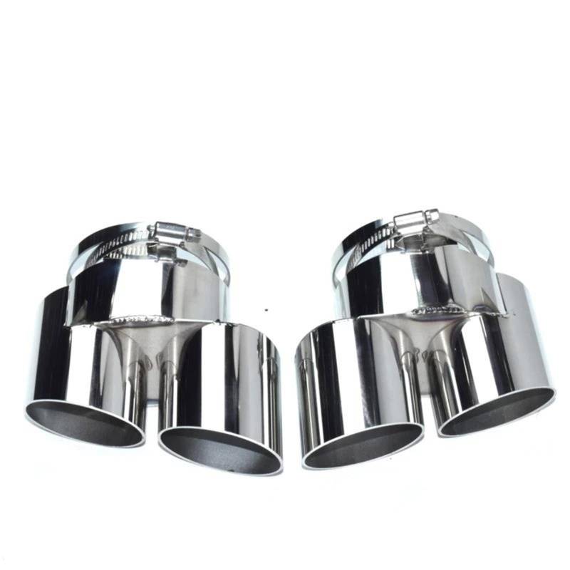 Auspuffblenden Bilaterales Quad-Endrohr Für X5 X6 G05 G06 Auspuffrohr Edelstahl Schwarz Schalldämpfer Spitze Düse Endrohrblende(Silber) von SQOFJGIGN