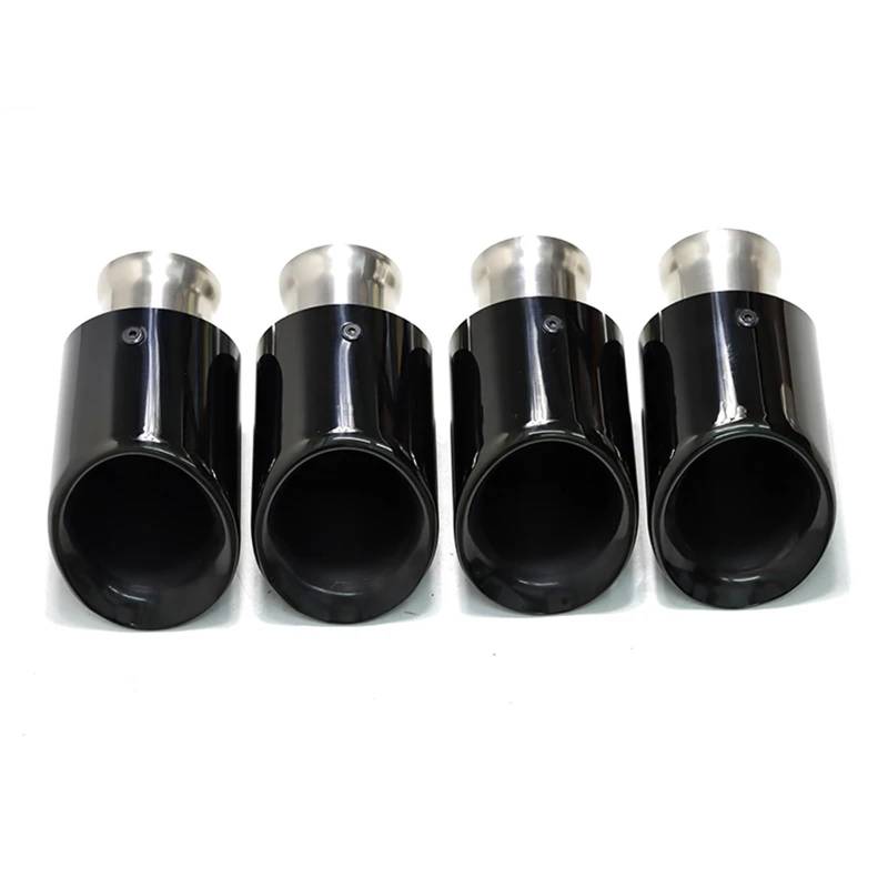 Auspuffblenden Für 2011-2014 Für Cayenne Für Turbo 4.8T Ersatz-Schalldämpfer-Header Edelstahl Schwarz Endrohr Düse Abgasanlage Endrohrblende(Single layer black) von SQOFJGIGN