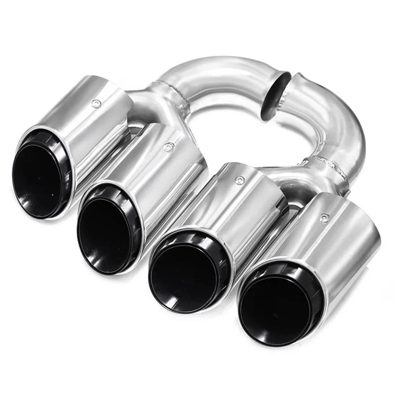 Auspuffblenden Für Cayenne 2011-2014 Auspuff Modifikation Upgrade Dual Outlet Quad Sport Endrohr Edelstahl Schalldämpfer Endrohrblende(Long Silver) von SQOFJGIGN
