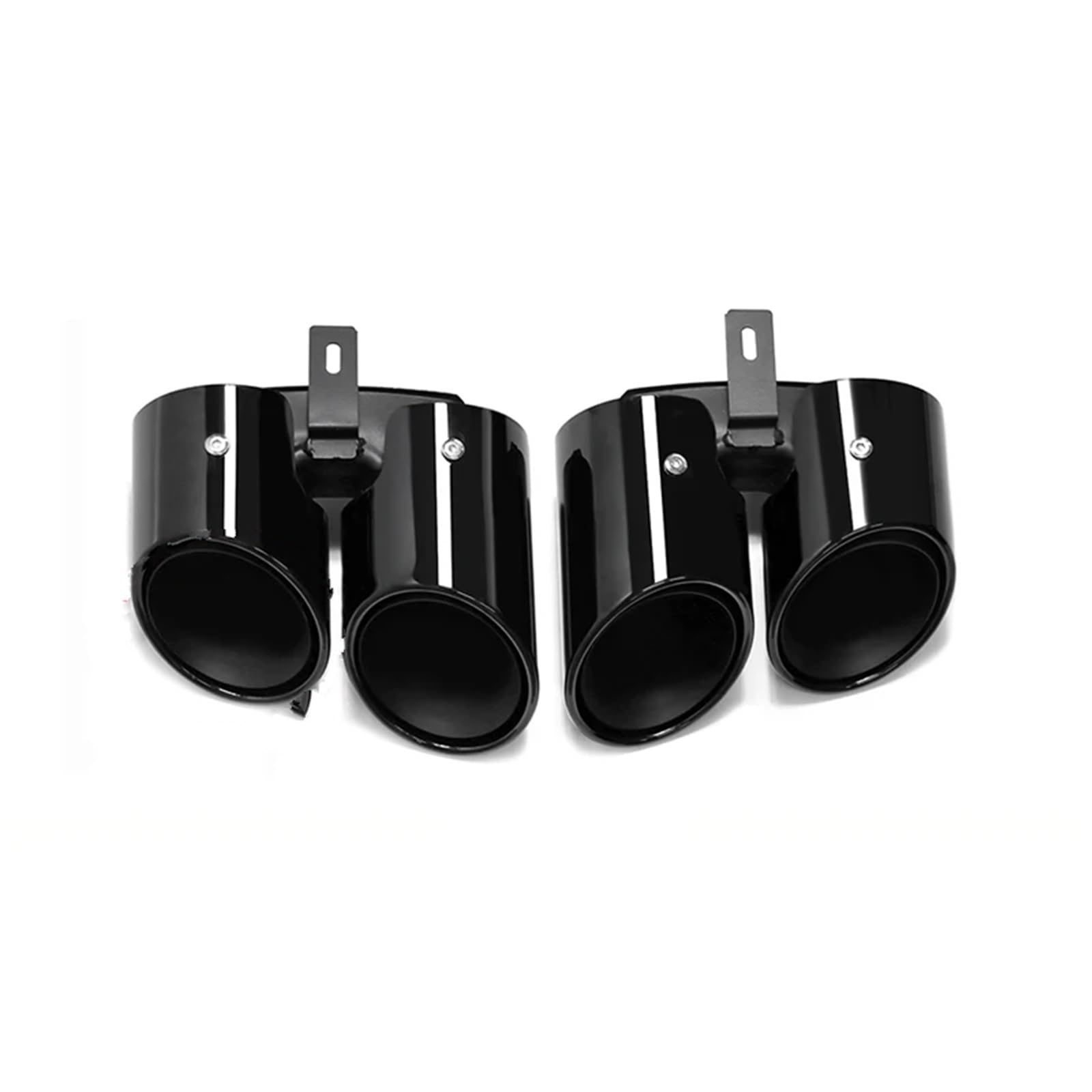 Auspuffblenden Für Panamera Für 971 2018-2024 Auspuff Düse Conversion Upgrade Dual Outlet Quad Endrohr Düse Schalldämpfer Endrohrblende(Black A) von SQOFJGIGN