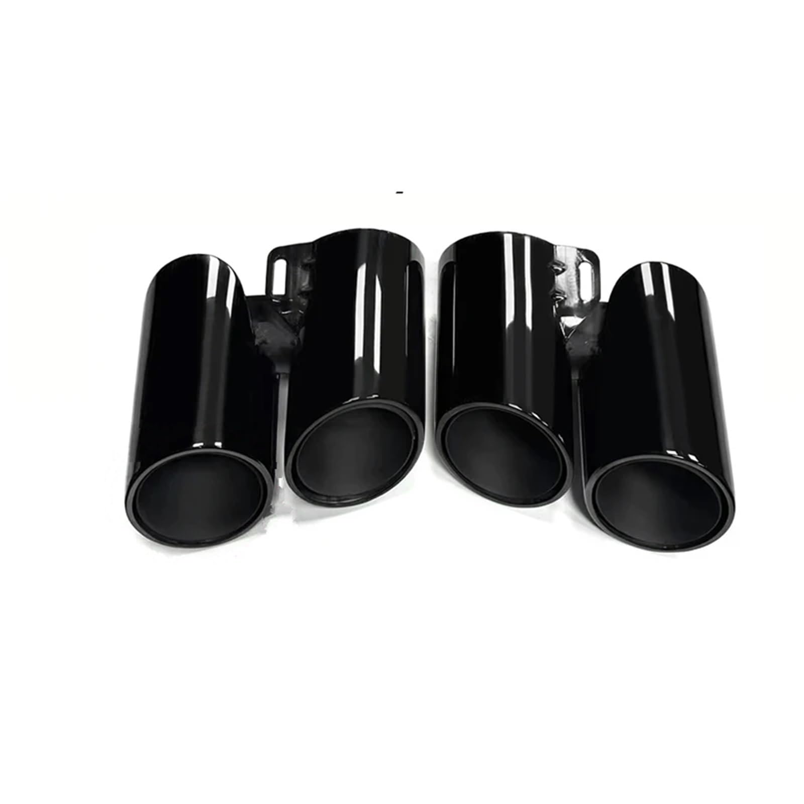 Auspuffblenden Für Panamera Für 971 2018-2024 Auspuff Düse Conversion Upgrade Dual Outlet Quad Endrohr Düse Schalldämpfer Endrohrblende(Black B) von SQOFJGIGN