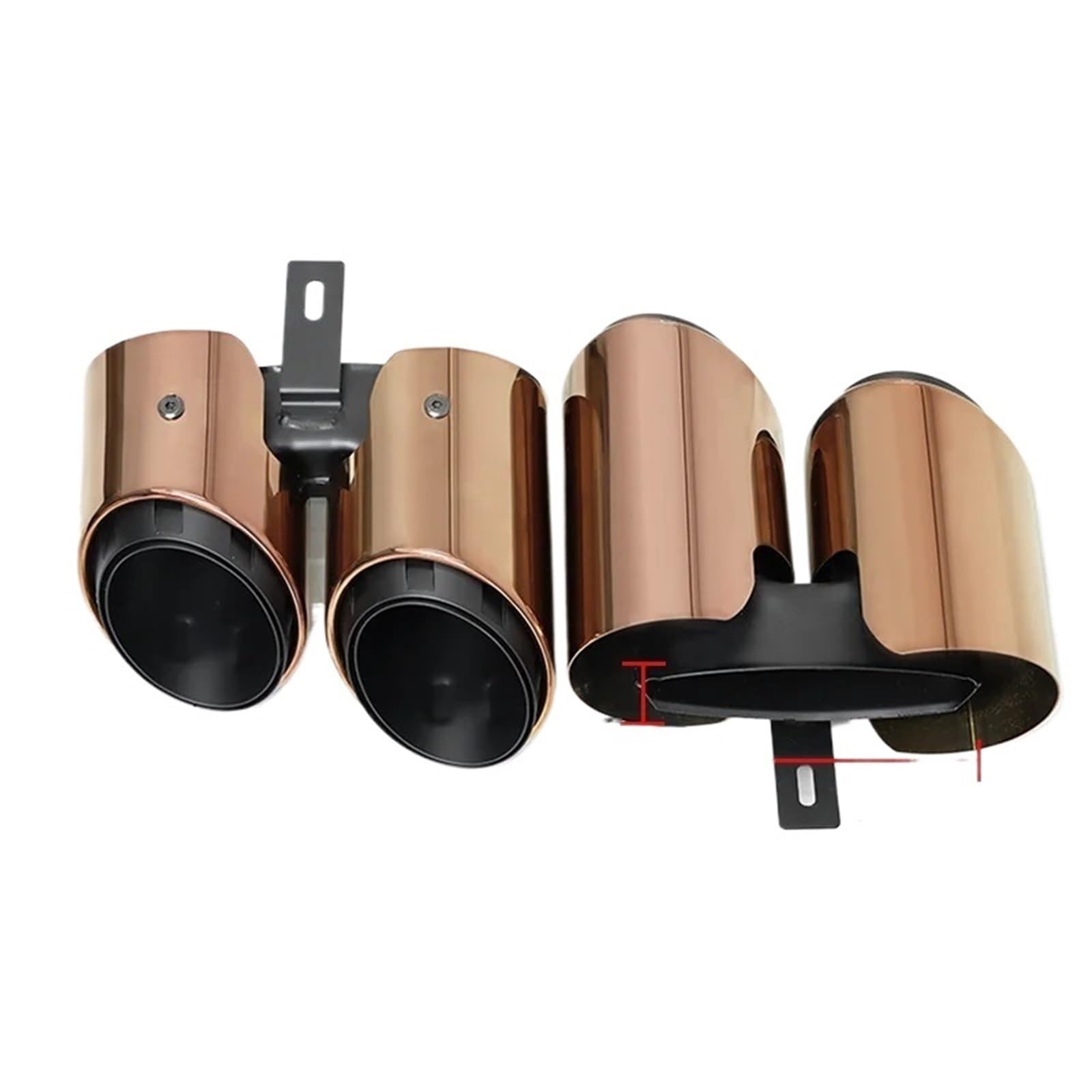 Auspuffblenden Für Panamera Für 971 2018-2024 Auspuff Düse Conversion Upgrade Dual Outlet Quad Endrohr Düse Schalldämpfer Endrohrblende(Bronze) von SQOFJGIGN