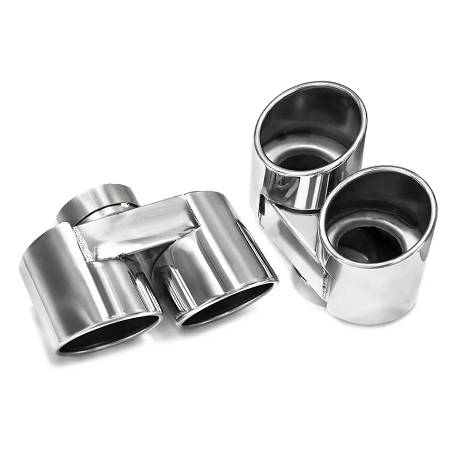 Auspuffblenden Quad Edelstahl Carbon Fiber Auspuffblende Für G20 G21 330i 330d 330e 320i Schalldämpfer Spitze Auspuff System Düse Auspuffrohr Endrohrblende(Silber) von SQOFJGIGN
