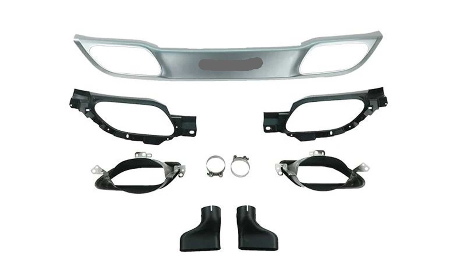 Auspuffrohr Hinten Stamm Stoßstange Lip Spoiler Für Jaguar F-PACE 2021-2023 Hinten Umgebenden Körper Kit Schwanz Throat Auspuff Auto Auspuffrohr Runde(Silver kit) von SQOFJGIGN