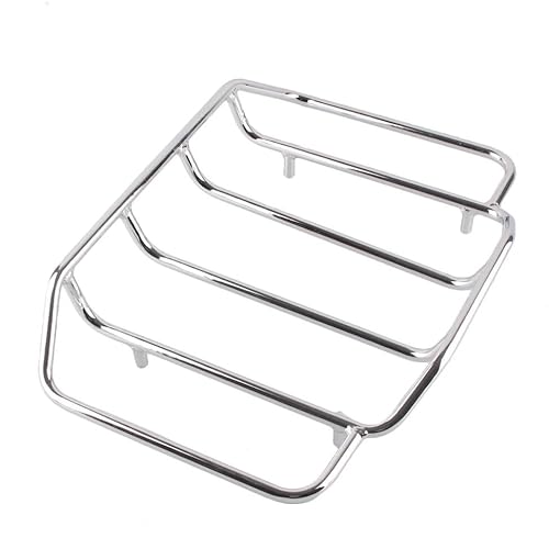 Gepäckträger hinten Chromstahl Motorrad Hinten Gepäck Rack Halter Halterung Für Touring FLHT FLHR FLHX Für Road King Für Electra Street Glide Motorrad Heck Rack Halterung von SQRHDF