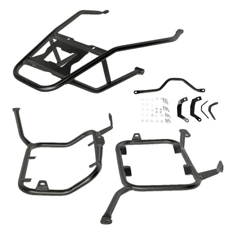 Gepäckträger hinten Edelstahl Hinten Gepäck Rack Für XADV 750 2021 2022 2023 Motorrad Stamm Top Fall Sattel Packtaschen Halterung Motorrad Heck Rack Halterung(Black One Set) von SQRHDF