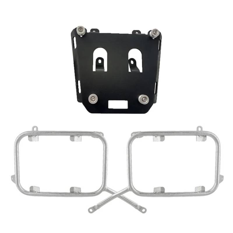 Gepäckträger hinten Für VOGE 300 DS 2022 Edelstahl Gepäckträger Motorrad Heckkoffer Pannier Satteltasche Topcase Seitenbox Satteltaschenhalterung Motorrad Heck Rack Halterung(Silver One Set) von SQRHDF