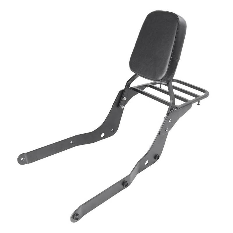 Gepäckträger hinten Motorrad Hinten Passagier Sissy Bar Gepäck Rack Rückenlehne W/Leder Pad Für Schatten VT750C 2004-2012 Motorrad Heck Rack Halterung(Schwarz) von SQRHDF
