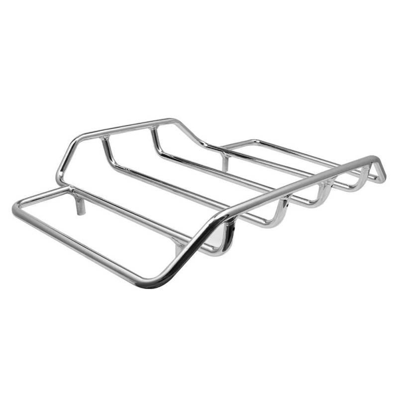 Gepäckträger hinten Motorrad Tour Pack Pack Gepäck Top Rack Trunk Pak Für Touring Road Für King Street Glide FLHR FLHX FLHT FLHTCU 1984-2018 Motorrad Heck Rack Halterung(Chrome) von SQRHDF