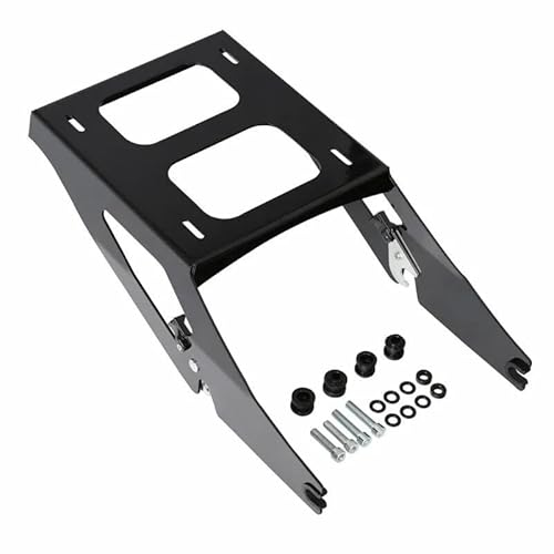 Gepäckträger hinten Motorrad Zwei Up Mount Rack Gepäckträger Für Softail Für Sport Für Glide FLSB 2018 2019 2020 2021 2022 Motorrad Heck Rack Halterung(Schwarz) von SQRHDF