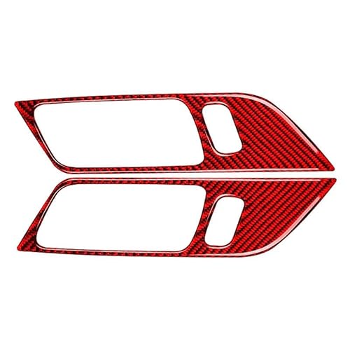 Lenkrad Abdeckung Aufkleber 2 STÜCKE Auto Innentürgriff Sperrtasten Panel Schüssel Rahmen Dekoration Aufkleber Für Ford Für Mustang 2015-2021 Zubehör Fenster Schalter Trim Aufkleber(Rot) von SQRHDF