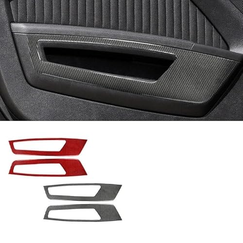 Lenkrad Abdeckung Aufkleber 2 STÜCKE Für Ford Für Mustang 2009-2013 Kohlefaser Autoinnenraum Innentürverkleidung Abdeckung Wrap Dekoration Aufkleber Fenster Schalter Trim Aufkleber(Schwarz) von SQRHDF