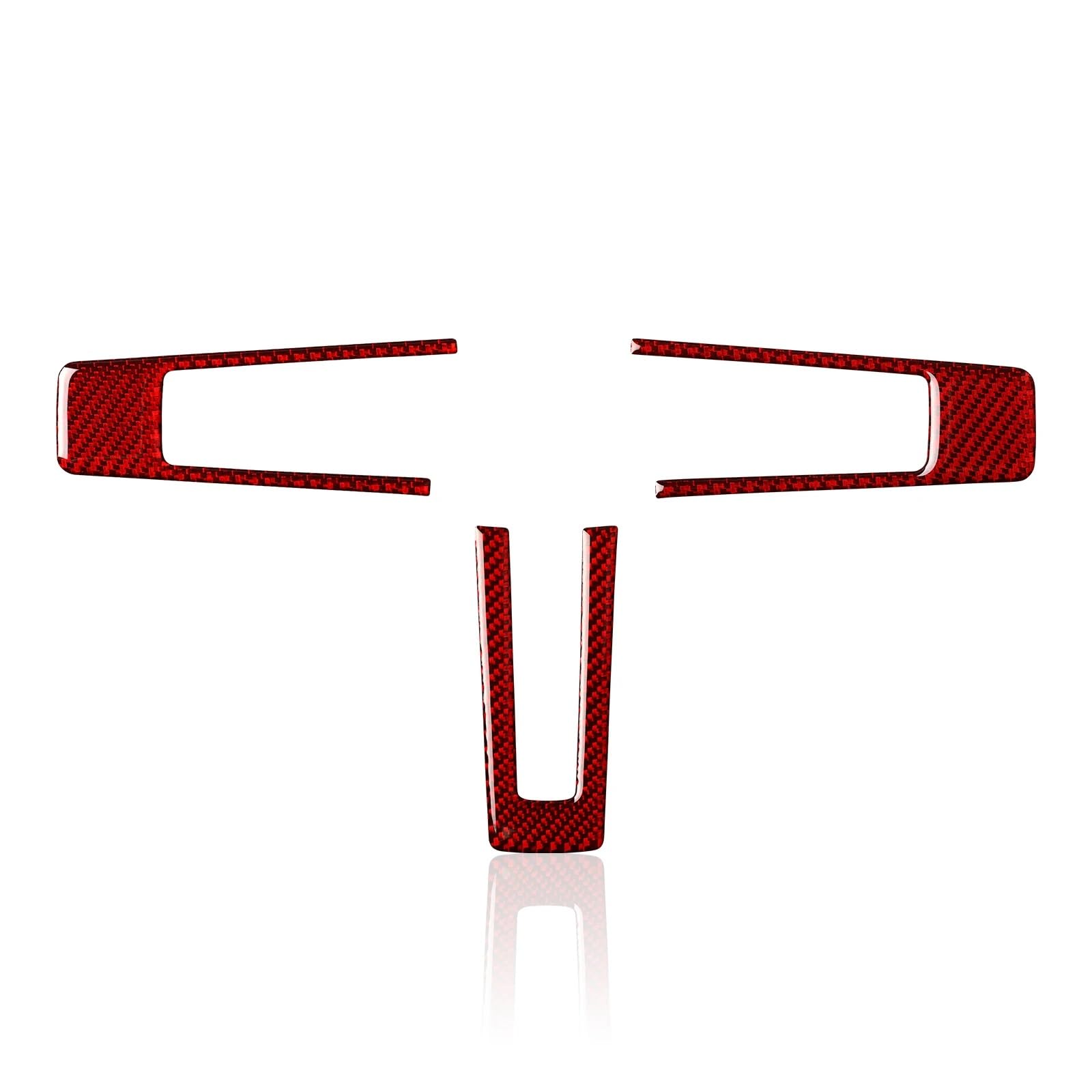 Lenkrad Abdeckung Aufkleber Auto Lenkrad Aufkleber Aufkleber Carbon Fiber Innen Trim Abdeckung Für Ford Für Mustang 2009-2014 Zubehör Fenster Schalter Trim Aufkleber(Rot) von SQRHDF