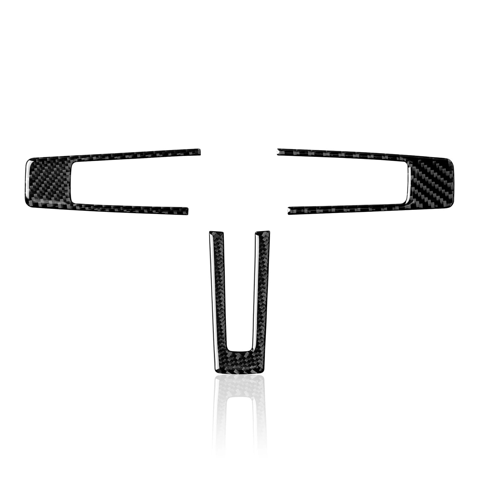 Lenkrad Abdeckung Aufkleber Auto Lenkrad Aufkleber Aufkleber Carbon Fiber Innen Trim Abdeckung Für Ford Für Mustang 2009-2014 Zubehör Fenster Schalter Trim Aufkleber(Schwarz) von SQRHDF