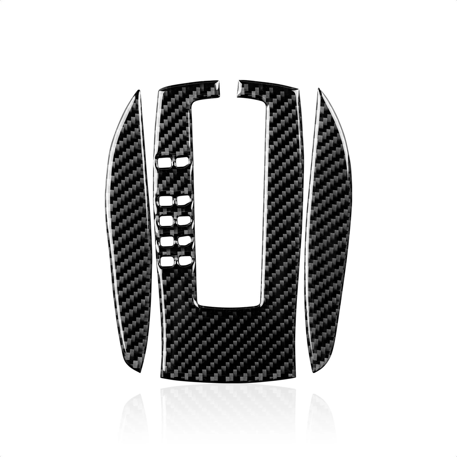 Lenkrad Abdeckung Aufkleber Auto-Schaltkasten-Panel-Aufkleber, Kohlefaser, Innenverkleidung Für Chevy Für Camaro 2010–2015, Zubehör Fenster Schalter Trim Aufkleber(Schwarz) von SQRHDF