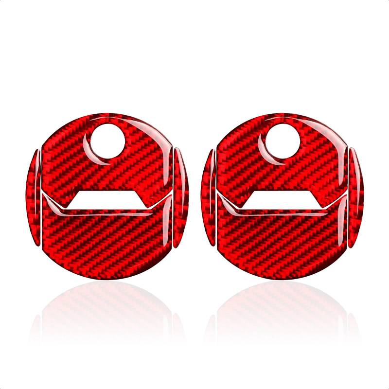 Lenkrad Abdeckung Aufkleber Carbon Fiber Innenverkleidung Aufkleber Auto Seite Vent Outlet Dekoration Aufkleber Für Chevy Für Camaro 2010-2015 Fenster Schalter Trim Aufkleber(Rot) von SQRHDF