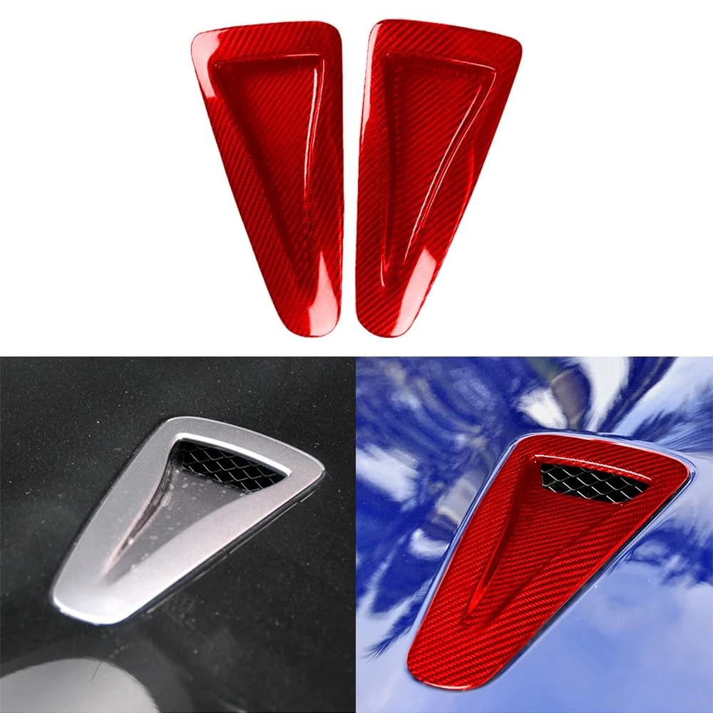 Lenkrad Abdeckung Aufkleber Für Nissan GTR GT-R R35 2008-2020 Real Dry Carbon Fiber Ersatz Haube Vent Abdeckung Trim Auto Zubehör Fenster Schalter Trim Aufkleber(Red Carbon Fiber) von SQRHDF