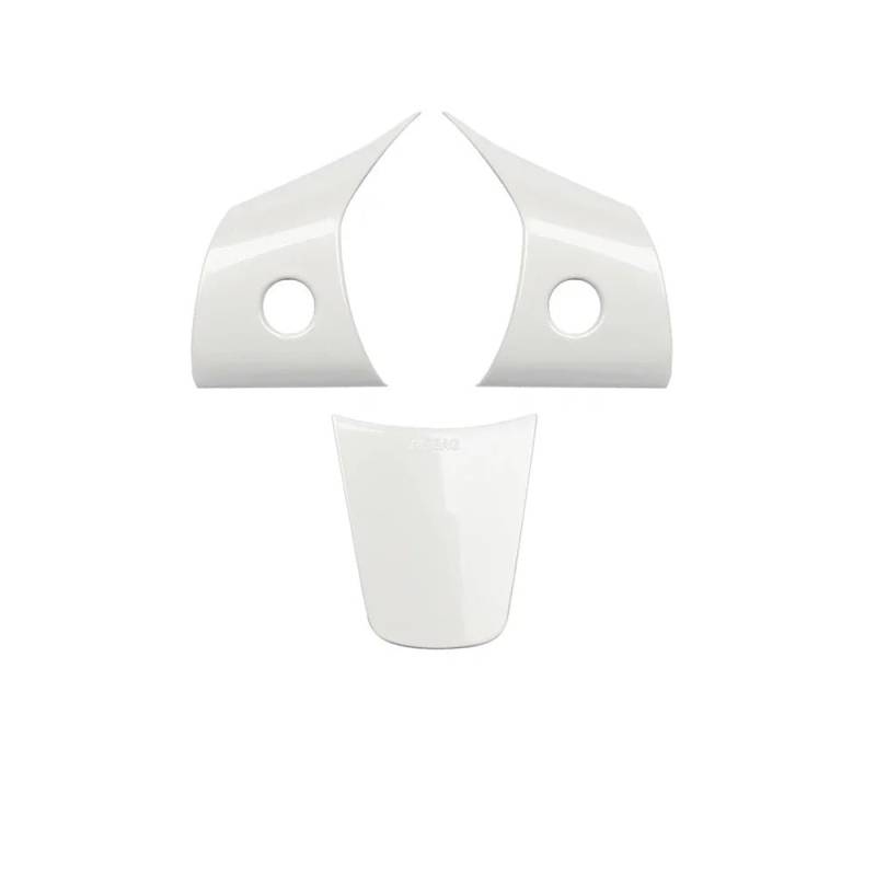 Zentrale Dashboard Dekoration Auto Lenkradbesatzung für Tesla für Modell 3 für Modell Y Auto ABS Carbon Fiber Patch Dekoration Innenausstattung Lenkrad Abdeckung Aufkleber(WEISS) von SQTGJJJ