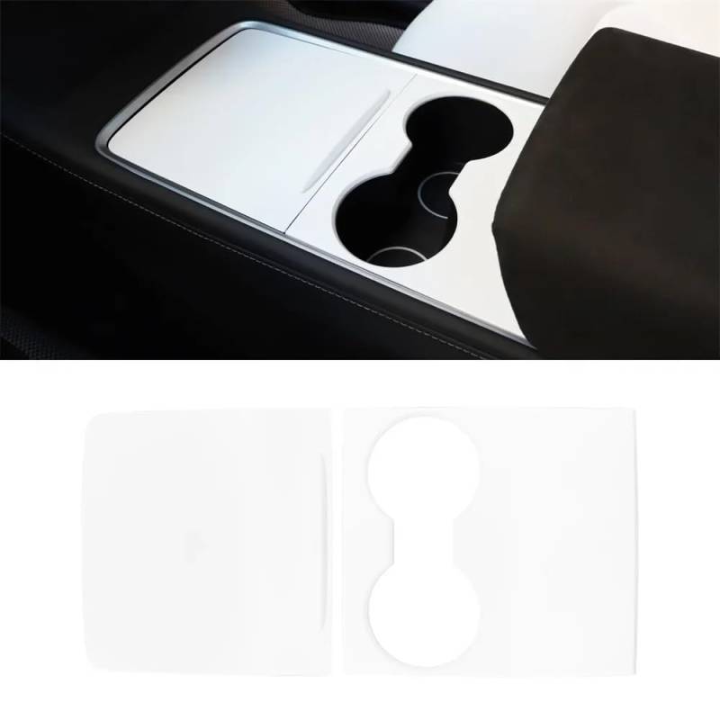 Zentrale Dashboard Dekoration Auto Zentrale Bedienfeld Abdeckung Trim Für Tesla Für Modell 3 Y Schutz Retrofit Film Innen Dekoration Lenkrad Abdeckung Aufkleber(Matte white) von SQTGJJJ