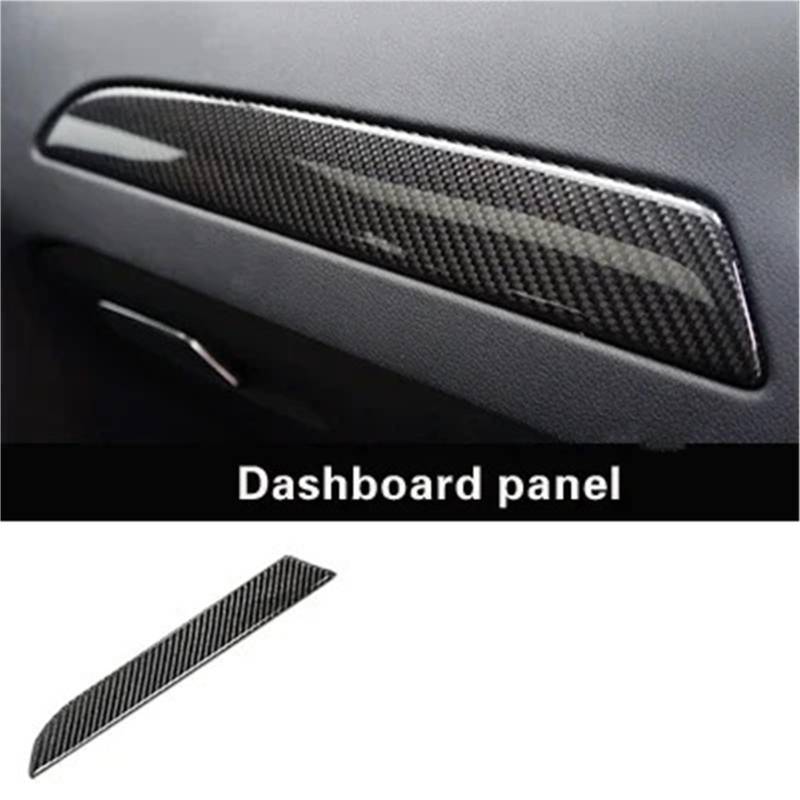 Zentrale Dashboard Dekoration Für A4 B8 2009-2016, 4 Stück Kohlefaser-Türverkleidungsaufkleber, Zierabdeckung, Copilot-Armaturenbrett, Auto-Innenausstattung Lenkrad Abdeckung Aufkleber(A LHD) von SQTGJJJ